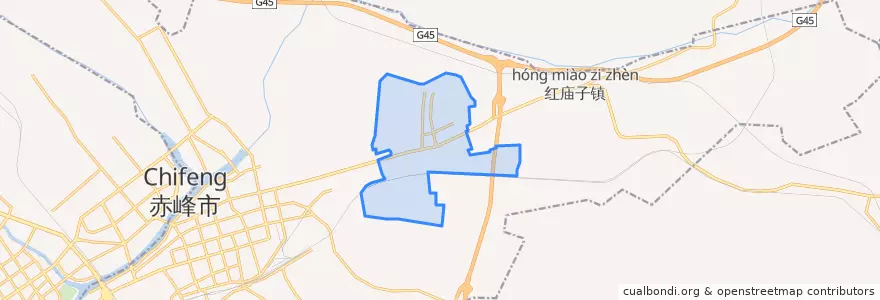 Mapa de ubicacion de 红山区农畜产品加工产业园区.