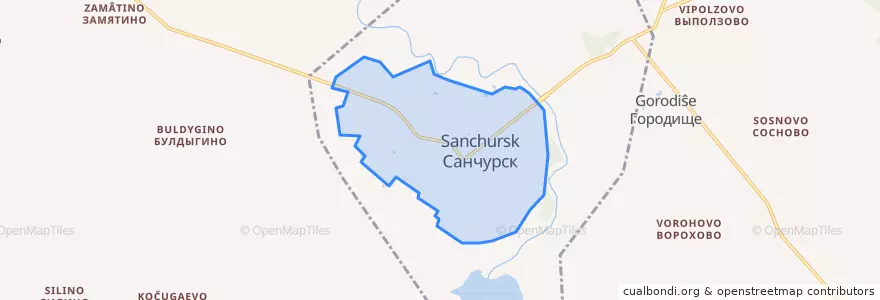 Mapa de ubicacion de サーンチュルスク.