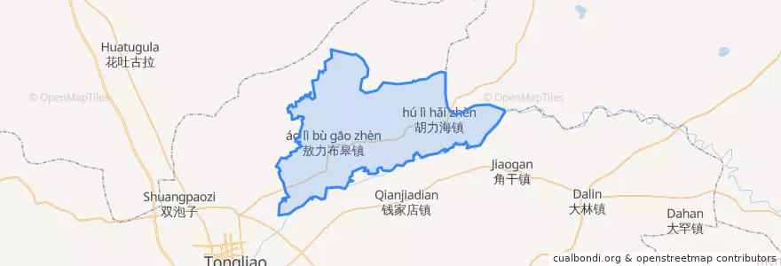 Mapa de ubicacion de 敖力布皋镇.