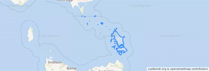 Mapa de ubicacion de Flinders Council.