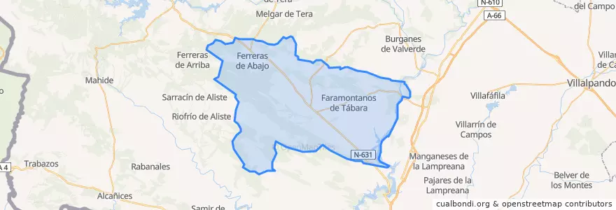 Mapa de ubicacion de Tierra de Tábara.