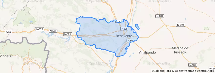 Mapa de ubicacion de Benavente y Los Valles.
