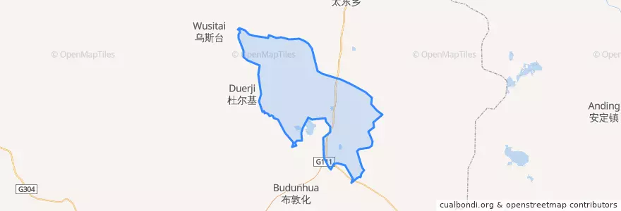 Mapa de ubicacion de 代钦塔拉苏木.