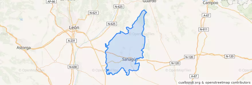 Mapa de ubicacion de Tierra de Sahagún.