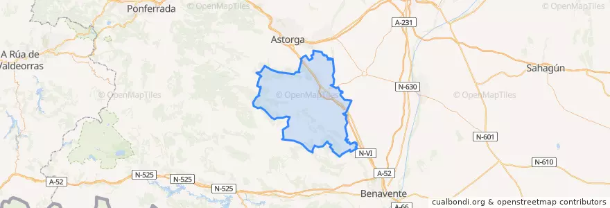 Mapa de ubicacion de Tierra de La Bañeza.