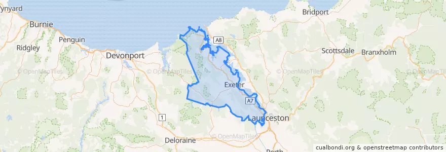 Mapa de ubicacion de West Tamar.