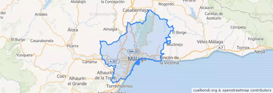 Mapa de ubicacion de Málaga-Costa del Sol.