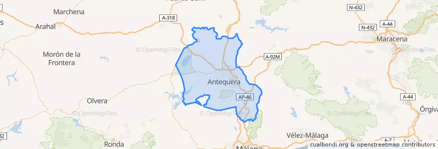 Mapa de ubicacion de Antequera.