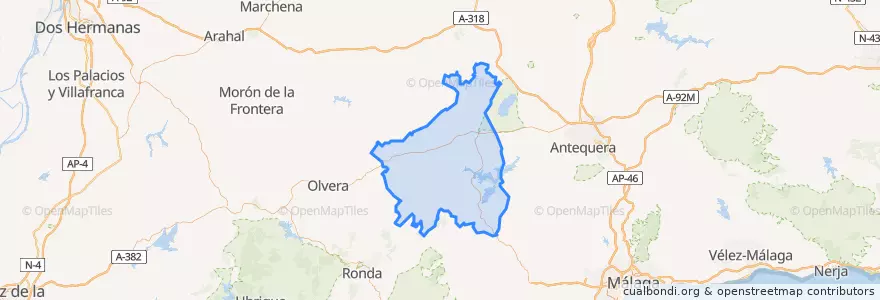 Mapa de ubicacion de Guadalteba.