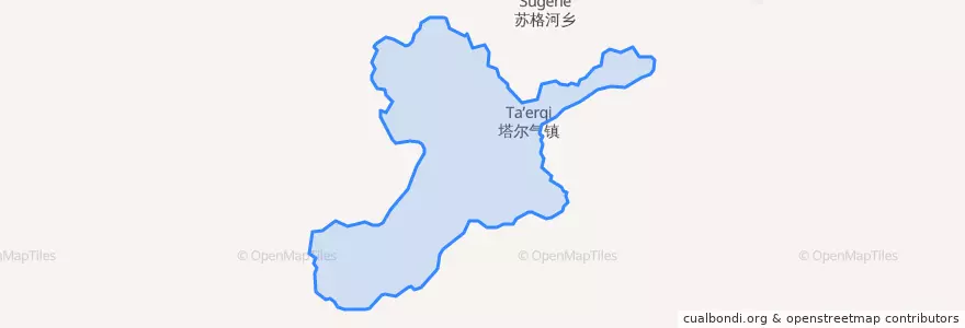 Mapa de ubicacion de 塔尔气镇.