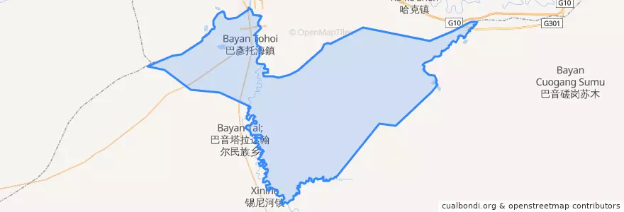 Mapa de ubicacion de 巴彦托海镇.