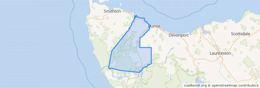 Mapa de ubicacion de Waratah-Wynyard.