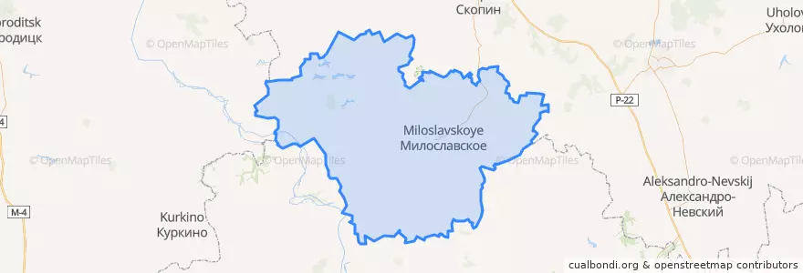 Mapa de ubicacion de Милославский район.