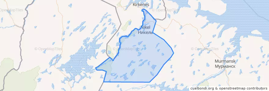Mapa de ubicacion de городское поселение Никель.