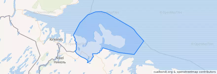 Mapa de ubicacion de городское поселение Печенга.