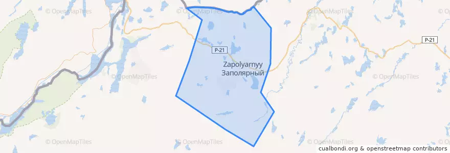 Mapa de ubicacion de городское поселение Заполярный.