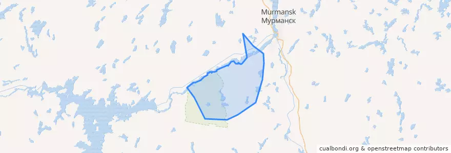 Mapa de ubicacion de городское поселение Мурмаши.