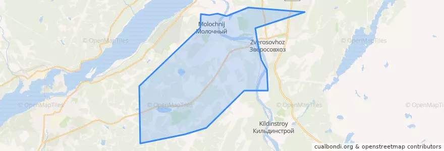 Mapa de ubicacion de городское поселение Молочный.