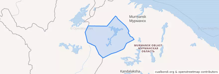 Mapa de ubicacion de городское поселение Верхнетуломский.
