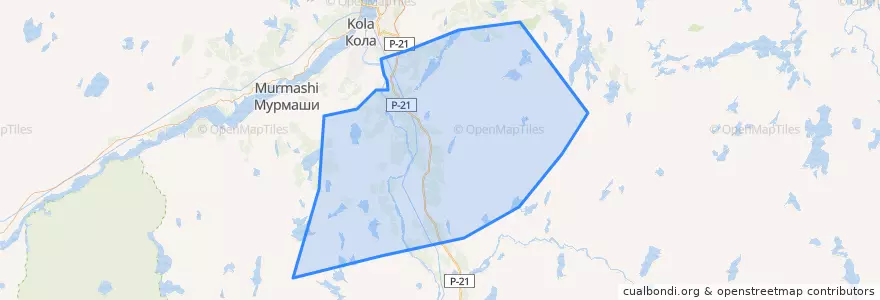 Mapa de ubicacion de городское поселение Кильдинстрой.