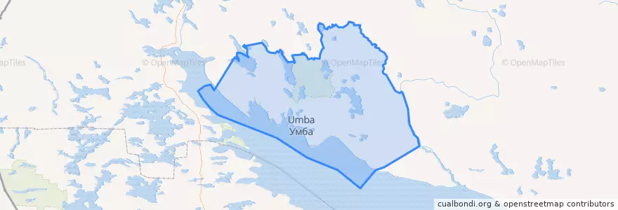 Mapa de ubicacion de городское поселение Умба.