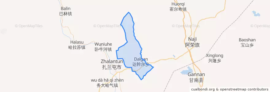 Mapa de ubicacion de 达斡尔民族乡.