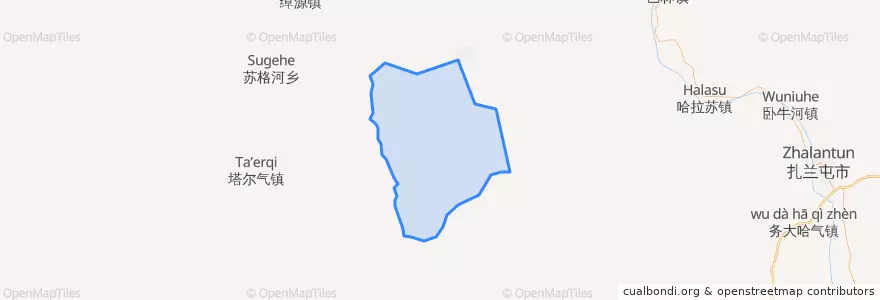 Mapa de ubicacion de 扎兰屯市林业局.