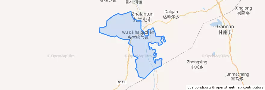Mapa de ubicacion de 成吉思汗镇.
