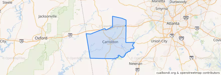 Mapa de ubicacion de Кэрролл.