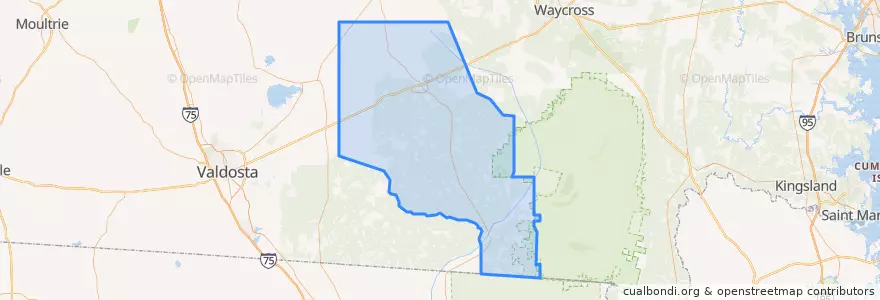 Mapa de ubicacion de Clinch County.