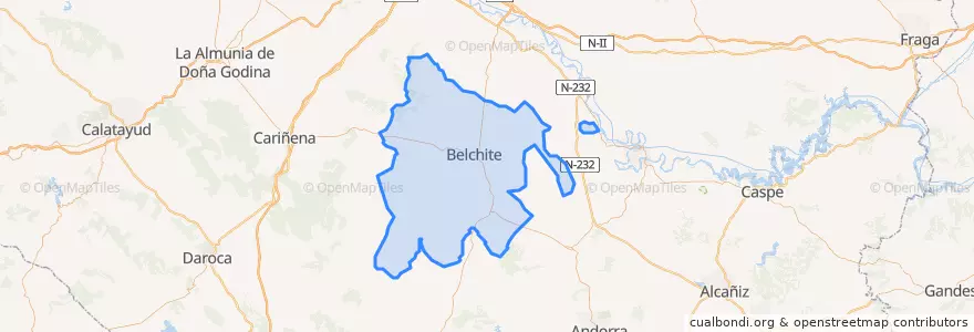 Mapa de ubicacion de Campo de Belchite.
