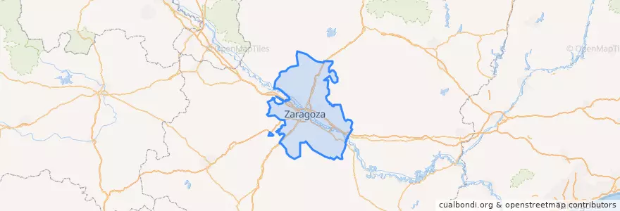 Mapa de ubicacion de Zaragoza.