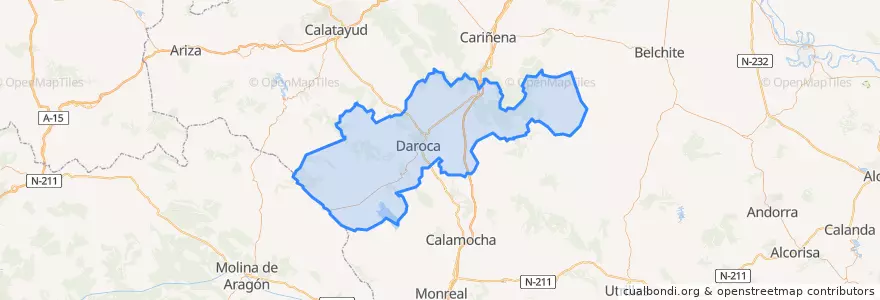 Mapa de ubicacion de Campo de Daroca.