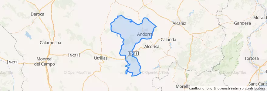 Mapa de ubicacion de Andorra-Sierra de Arcos.