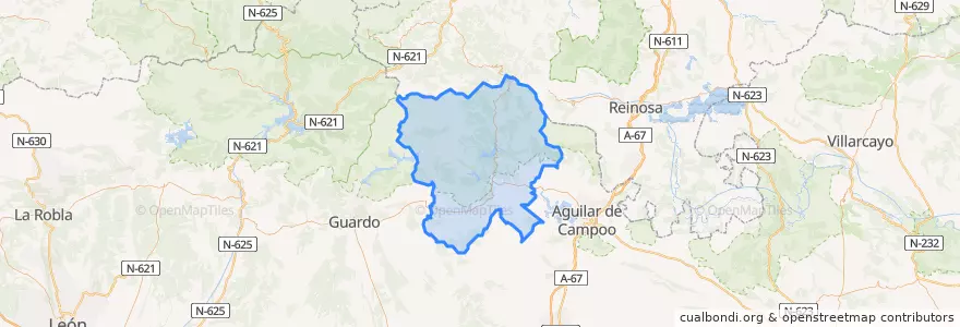 Mapa de ubicacion de Cervera de Pisuerga.