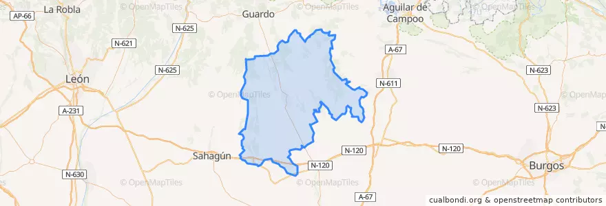 Mapa de ubicacion de Saldaña-Valdavia.