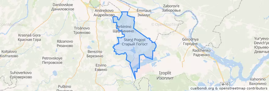 Mapa de ubicacion de Щербининское сельское поселение.