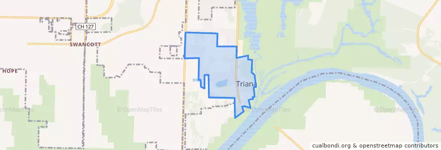 Mapa de ubicacion de Triana.