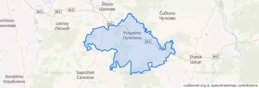 Mapa de ubicacion de Путятинский район.