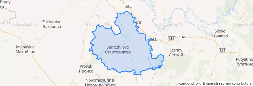 Mapa de ubicacion de Старожиловский район.