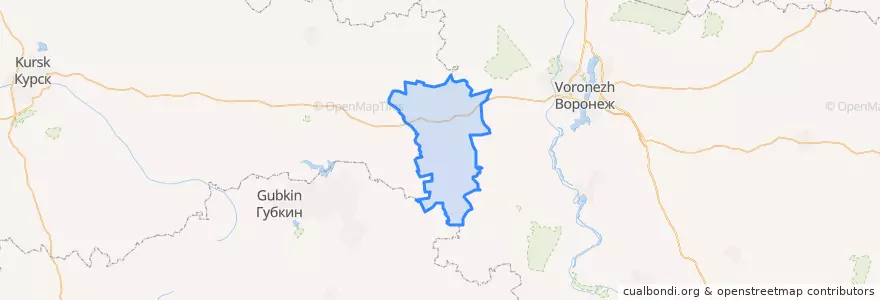 Mapa de ubicacion de Нижнедевицкий район.