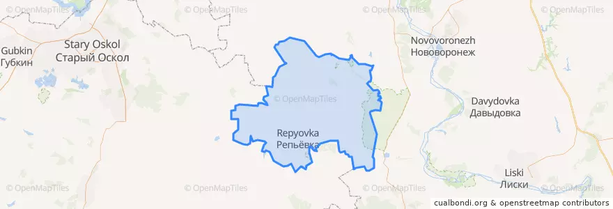 Mapa de ubicacion de Репьёвский район.