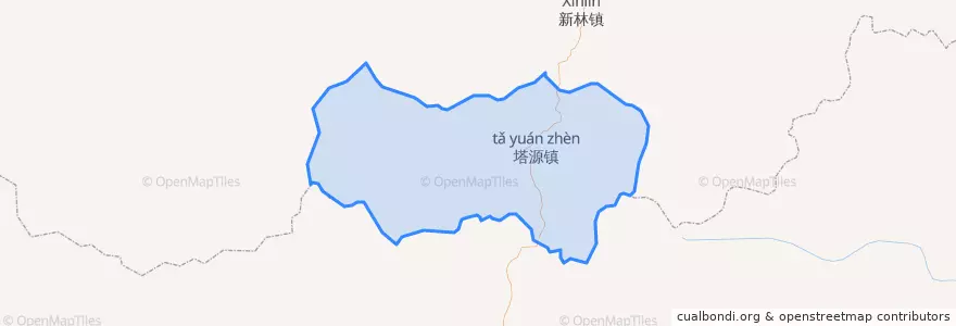 Mapa de ubicacion de 塔源镇.