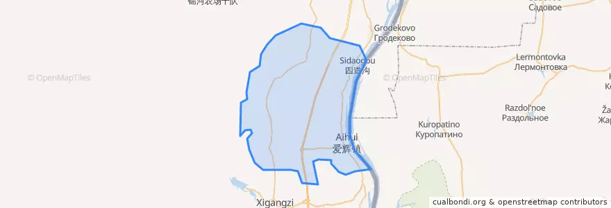 Mapa de ubicacion de 爱辉镇.