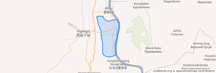 Mapa de ubicacion de 坤河达斡尔族满族乡.