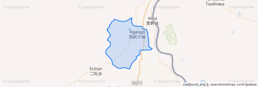 Mapa de ubicacion de 西岗子镇.