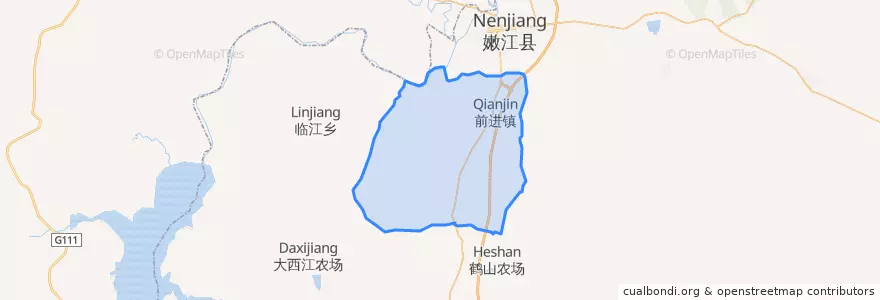 Mapa de ubicacion de 前进镇.