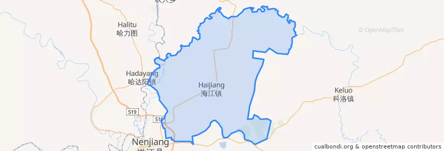 Mapa de ubicacion de 海江镇.