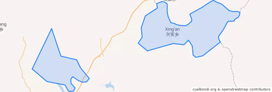 Mapa de ubicacion de 兴安乡.