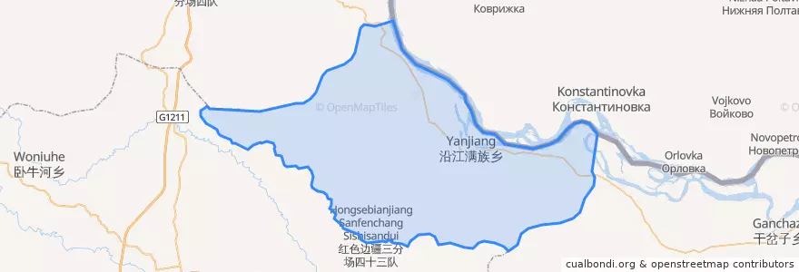 Mapa de ubicacion de 沿江满族乡.